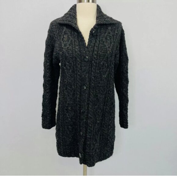 Kilronian Knitwear Sweaters - Kilronan Knitwear Fisherman Long Cardigan Sweater Cable Knit Ireland